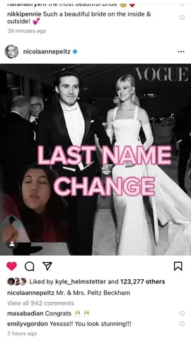more changing our last names talk #weddingtiktok #brooklynbeckham