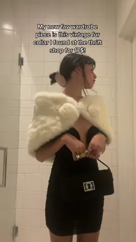 Entering my old Hollywood era #oldhollywood  #vintage #fur #bangs #thrifted