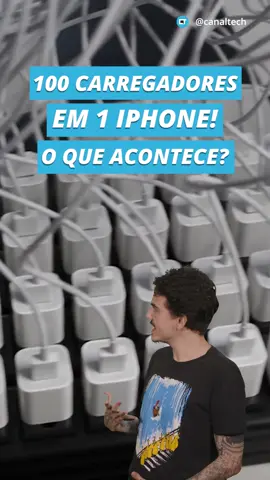 Mais um vídeo de #curiosidades pra você Canaltecher! Já parou pra pensar o que acontece se você #conectar 100 #carregadores em 1 #iPhone? Vem ver!