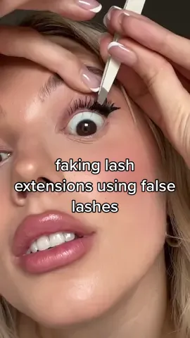 lash extensions using false lashes. these are @Eylure fluttery light no.165 ad #eylurebrandambassador #lashes #tutorial #lashlift
