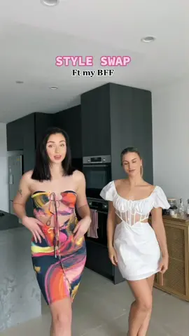 Style swap 😂✨ HER STYLE IS SO CUTE JUST NOT ON ME @raenaloft #styleswap #firstclass #australia