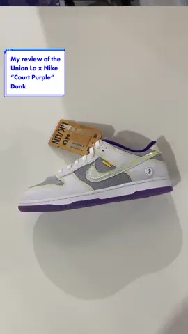 My review of the Union LA x Nike dunk “court purple” #fyp #review #LiveForTheChallenge #detailing #sneakerhead #unboxing #sneaker #sneakers #nike #fashion