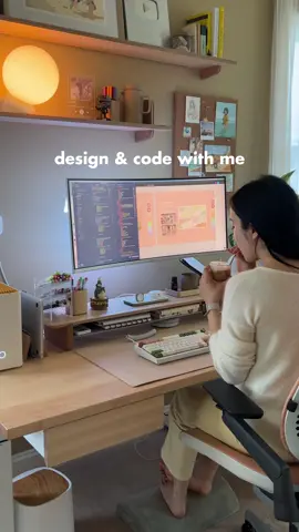 time to create something awesome 💛✨ designing, 3d-modeling, and coding wfh day!🖥☕️#cozydesksetup #desksetup #desktour #cozyspace #studygram #aesthetics #wfhlife #codinglife #study #workspacegoals #deskgoals #wfh #designer #uxui  #homeoffice #softwareengineer #coder #coding #frontenddeveloper #splinetool #spline #figma #vscode #3dmodeling  #mechanicalkeyboards