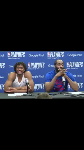 Tyrese to James: “you old, yo” 😂 #TyreseMaxey #JamesHarden #NBA #PhilaUnite