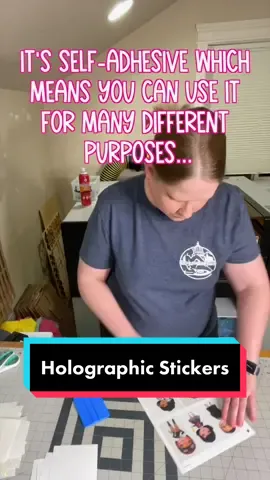 Making some holographic stickers with my Silhouette Cameo!  #takeaNAIRbreak #behindthescenes #idahomade #madeinidaho #woodnotebook #homemadestickers #silhouettestickers #cricutstickers #cricutstickertutorial #stickertutorial #holographicstickers #holographicoverlay #diystickers