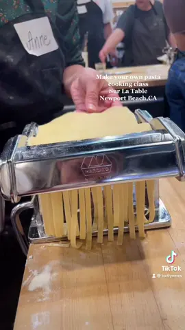 Make your own pasta at Sur La Table! #surlatable #cookingclass #makeyourownpasta #cookingtiktok #CatOnALeash #HPSustainableSounds #socallife #newportbeachca
