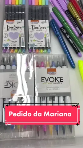 Pedido da Mariana cheeeio de canetas, produtos disponíveis no link da bio! #papelariaschuster #papelaria #canetas #canetascoloridas