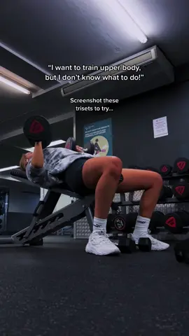 Trisets to add in to your upper body sessions! See the comments for a little more help 💖 #upperbodyworkout #Fitness #gymgirl #femalefitnesstips #gymworkoutsforwomen