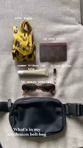 Most used bag #whatsinmybag #lululemonbeltbag #fyp