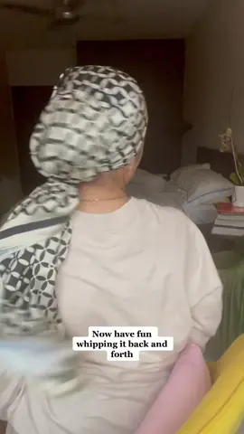 Kim K ponytail moment but with a headscarf. #turbantutorial #turbanstyle #ponytail #fyp