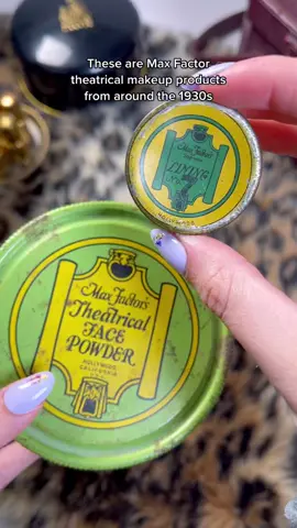 1930s Max Factor theatrical makeup products! ⭐️ I have a lot of Max Factor in my collection but these are the only two I have from his theatrical line. Love the packaging 🤩 #makeup #beautyhistory #beauty #makeuphistory #vintage #vintagevibes #vintagebeauty #vintagemakeup #maxfactor