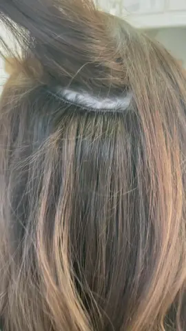 One of my favorite services, extensions are my most relaxing part of my day 😅 #Totinos425 #handtiedextensions #extensionmoveup #onlyinmycalvins #hairprocess #dfwextensions #fypシ