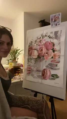 drink some tea, listen to nice music and relax 🫖 #moody #chilled #art #fy #foryourself #fürdich #malen #entspannen #gemälde #blumen #malennachzahlen #flowers #loveit