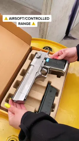 Big gun? Or just small hands? 👀😂 Range test of the Cybergun Desert Eagle Chrome from @extremeairsoftuk #airsoft #milsim #femmefataleairsoft #airsoftgirl