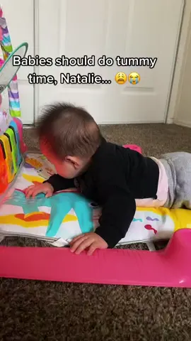 She hates tummy time! Any tips? #Momtok#totinos425#MomsofTikTok#tummytime#babiesoftiktok#babytok#momsontiktok#momof4