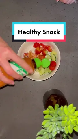 Quick and healthy snack idea! And so tasty! #snack #snackideas #food #FoodTok #foodtiktok #yum #easy #cottagecheese #cheese #veggies #tajin #seasoning #healthy #healthysnacks #easysnack
