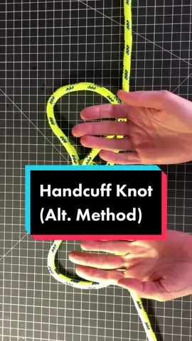 This alternate method of tying the handcuff knot is much quicker. Taught by fire departments, this knot tightens around wrists or legs and can be used to rescue a firefighter or victim from a small narrow opening. #firefighter #searchandrescue #knottok #knotok #knots #knottying #knot #handcuff #cuff #teaching #line #fyp #knotsandcues #kinktok
