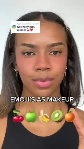 Reply to @.notnita  🍒 Comment what fruit you want to see next?! #filtermakeup #makeup #emojimakeup