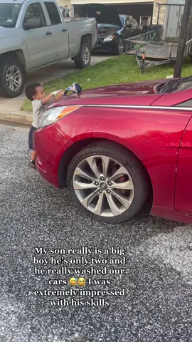 My baby boy washed my car 🥲 #BBPlayDate #ShowYourJOWO #FORDfortheBuilders #toddlersoftiktok #MomsofTikTok