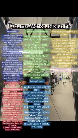 The goat Cbums workout routine #GymTok #fyp #FitTok #viral #shadowbanned #workoutroutine #cbum @Chris Bumstead