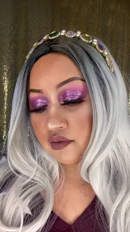Maquillaje usando productos de @glamqueenlashes cd:Velas84🛍💜 #makeupglam #maquillajeglam #glittermakeup #nudelip #purplemakeup