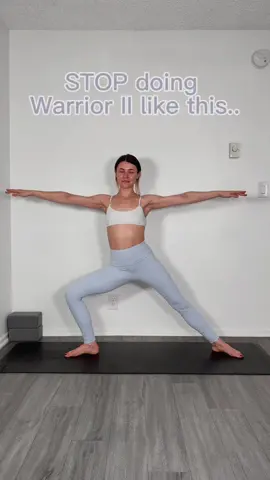 STOP doing Warrior II like this… do this instead! #warrior2 #warriorii #yoga #yogapractice #yogahacks