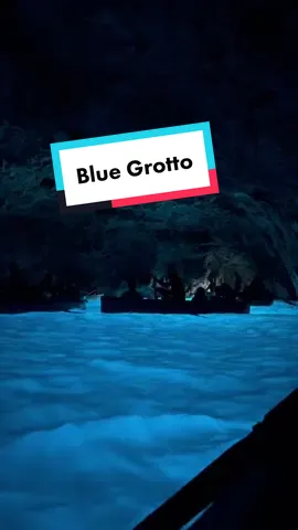 The Blue Grotto is a sea cave on the coast of the island of Capri, southern Italy. Sunlight passing through an underwater cavity and shining through the seawater creates a blue reflection that illuminates the cavern 😍