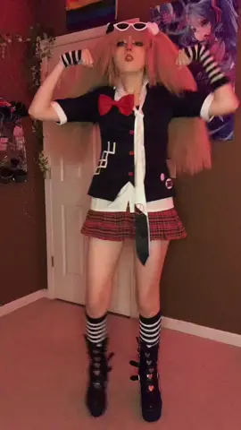 this dance is so incredibly difficult and i'm not sure if i even did it right but 🫠 #danganronpa #junkoenoshima #junkoenoshimacosplay #cosplay #fy #drv1