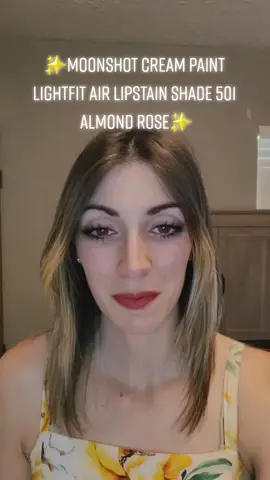 moonshot cream paint lighfit air lipstain shade 501 almond rose ✨️  goes on smooth & even leaving a beautiful matte finish that last all day 🙌❤️ #flip #flipapp #beauty #lipstain #review #BeautyReview #moonshot @