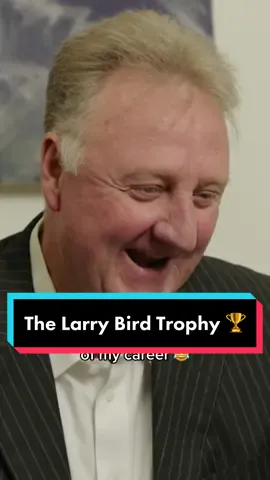 Larry Bird learns about the new Larry Bird Trophy, awarded to the Eastern Conference Finals MVP, from NBA Deputy Commissioner and Chief Operating Officer, Mark Tatum 🏆😂 #NBA75 #NBA