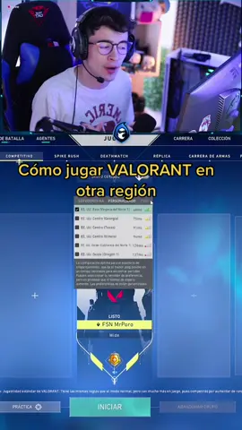 Jugar VALORANT en otra región! 👈🏻 #valoranttips #valoranttricks #valorantlatam #gamerentiktok #valorantcompetitivo #rankeds