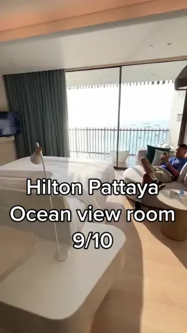 Amazing ocean view room with balcony bathtub! #Hugodee #thailand #Pattaya #HiltonHotel #HiltonPattaya