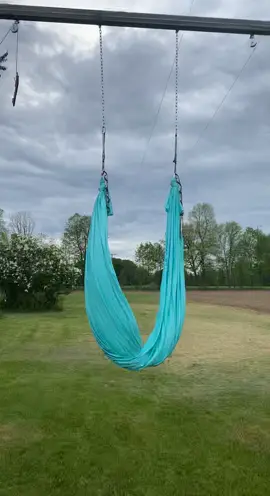 Finally got my swing up! #arial #silks #yoga #workout