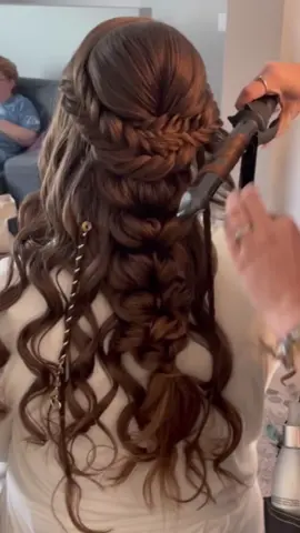 Boho/Medieval vibes for this Bride ✨ #bride #wedding #bridalhair #halfuphalfdown #braids #hairvideo #weddinghairstylist #rhodeisland #bridalhairstylist #bridegoals #bohobride #braidsfordays