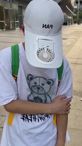 Cool hat with its own fan#fan #cool #hat #Summer #fashion #foryou