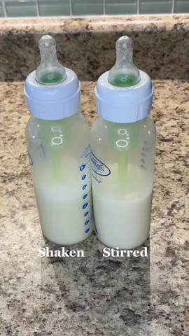 Shaken vs stirred bottles  #psa #MomsofTikTok #momtok #friendlyreminder #stirred #babybottle #LifeHack #bottlehack #babiesoftiktok