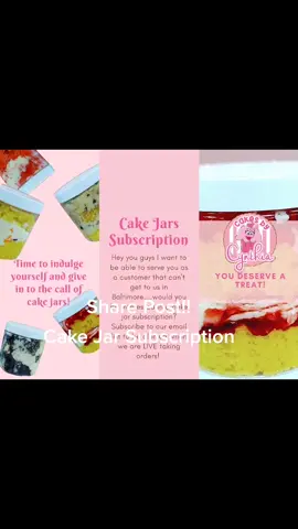 Hey you guys if you ever had our cake and enjoy it please share this post with your friends and family  or tag them ...Or you want to try our desserts and dont live close to us🥳🥳🥳 Click link in bio to subscribe to email list  #subscriptionbox #subscription #dessert #cakejars #shipping  #katespadenycabana #cake