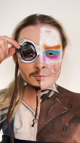 Who else loves a reverse removal? 🙋🏼‍♀️ #johnnydepp #makeupremoval #bodypaint #willywonka #jacksparrow #fyp