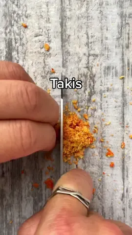 Reply to @lucky_is_hott  My first Taki!!! #knifeskills #asmr #asmrfood #asmrsound #knife #crispy #crunch #crunchy #satisfying #tiktokfood #FoodTok #foodchallenge #oddlysatisfyingvideo #sosatisfying #oddlysatisfying #snack #snacks #taki #takis