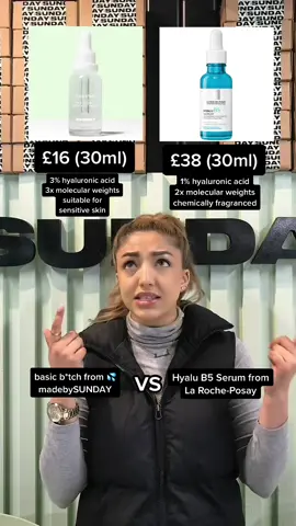 did I lie?!🤓 way more highly concentrated and less than half the price, there is nothing “basic” at all about our hyaluronic acid serum💧#hyaluronicacid #dupealert #skincaredupes #affordableskincare #fyp