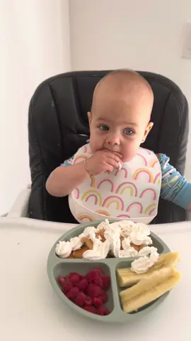 Daddy added the whipped cream don’t hate me🫣 #blw #babyledweaning #momtok #MomsofTikTok #babytok #babiesoftiktok #10MillionAdoptions￼ #FindYourEdge￼