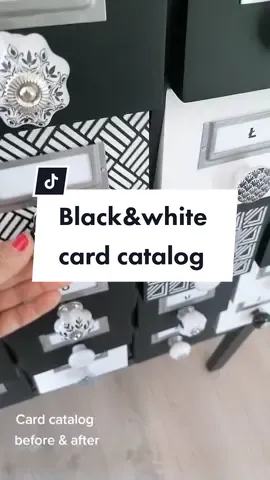 Black & White library card catalog cabinet #odnawianiemebli #cardcatalog #blackandwhitelove #furnifureflip #flippingfurniture #furnituremakeover #refurnished