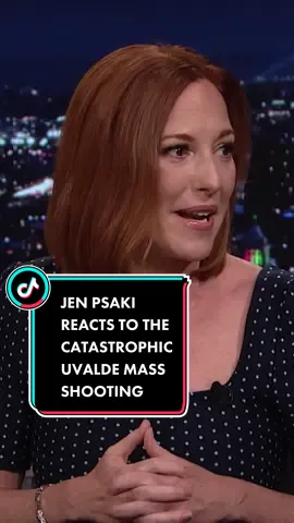 Jen Psaki reacts to the catastrophic elementary school mass shooting in Uvalde, Texas. #FallonTonight
