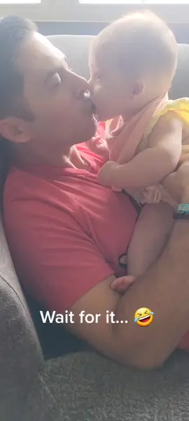 When Dada wants kisses after her baba 🤣 #baby #daddysgirl #babytiktok #viral #afv #Love #family #babies #cutebaby #dadlife #parenting