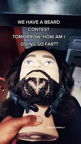 WE HAVE A BEARD CONTEST TOMORROW..HOW AM I DOING SO FAR??💫 #beard #bearded #beardlook #beards #beardgang #beardlove #beardsoftiktok #beardedbeast #beardlover #mannequin #bearddesign #braidedheart  #hairschool #hairschooldiaries #cosmetology #cosmetologyschool #cosmetologist #cosmetologystudent #cosmotology #cosmotologist #cosmotologystudent #cosmotologyschool #hairstylist #hairstylistlife #naturalhair #relaxedhair  #transitioninghair