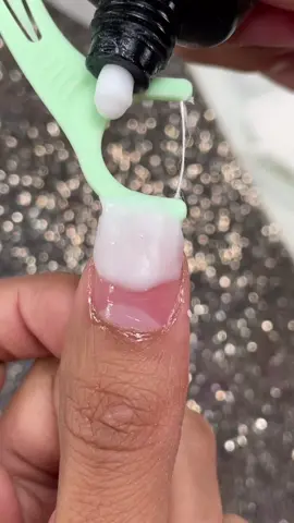 Dental Floss Nail that's Functional 🦷😬 Shh.. don't tell my dentist #nails #nailtutorial #acrylicnails #beautyhacks #dentist