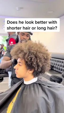 Do you think he suited longer hair or short hair better? 🤔#barber #fyp #haircut #viral