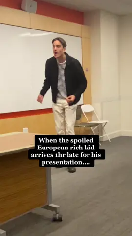 The Professor put him in place 😅 #french #fyp #foryou #business #university #college #europeans #spoiled #professor #class #funny #comedy #richkids #frenchie