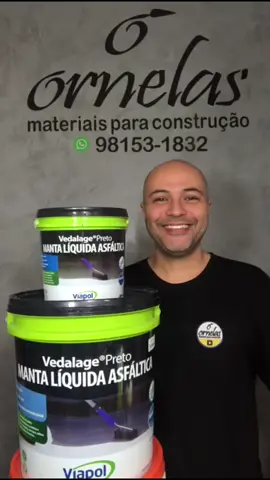 Vedalage® Preto é uma manta líquida pronta para uso à base de asfalto modificado com polímeros, prontos para uso. É um impermeabilizante que apresenta excelentes características de elasticidade, flexibilidade e aderência #viapol #vedalagepreto #somosornelas