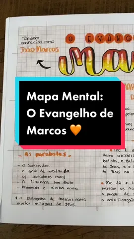Mapa mental com tema Bíblico: O Evangelho de Marcos ✨🧡 #foryou #pravoce #mapamental #bibliasagrada #cristaosnotiktok #fyp #evangelhodemarcos #fy #biblia